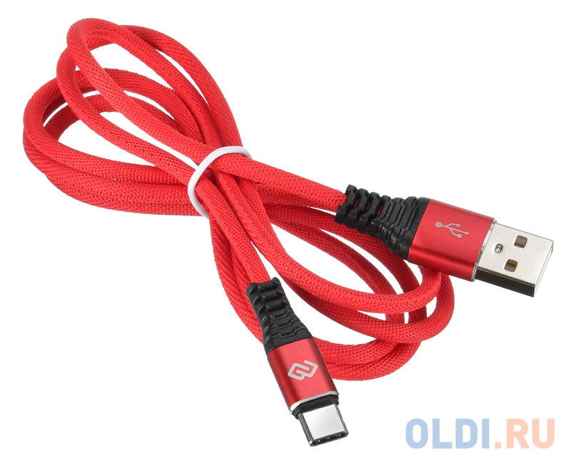 Кабель Type-C 1.2м Digma 1080442 круглый красный фото