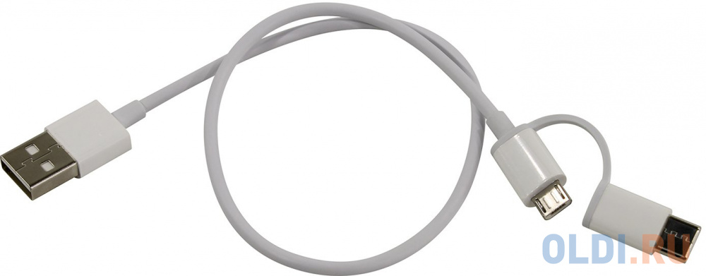 Кабель microUSB Type-C 0.3м Xiaomi SJV4083TY круглый белый кабель type c 1 8м cablexpert ccp usb3 amcm 6 w круглый белый