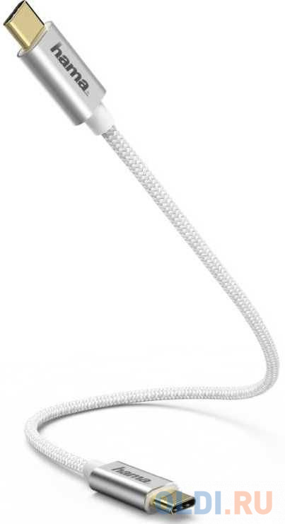 

Кабель Type-C 0.2м HAMA 183332 круглый серебристый