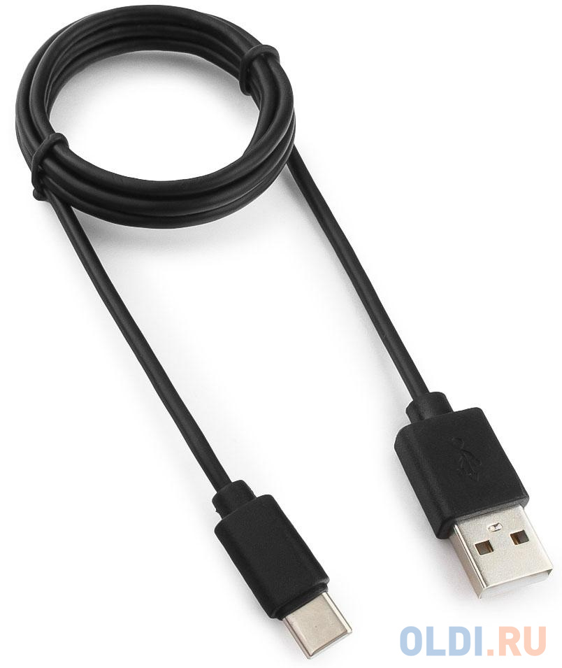 Кабель Type-C 1м Гарнизон GCC-USB2-AMCM-1M круглый черный кабель удлинитель usb 2 0 гарнизон gcc usb2 amaf 0 5m am af 0 5м