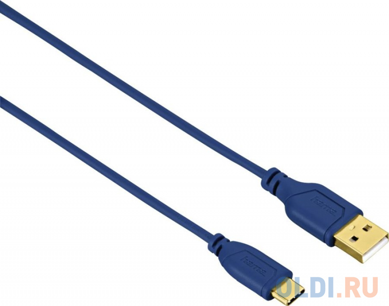 

Кабель Type-C 0.75м HAMA Flexi-Slim круглый синий