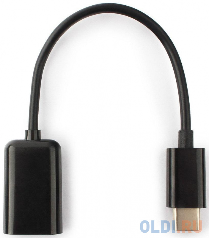 Переходник Type-C 0.2м Cablexpert A-OTG-CMAF2-01 круглый черный Переходник Type-C 0.2м Cablexpert A-OTG-CMAF2-01 круглый черный фото