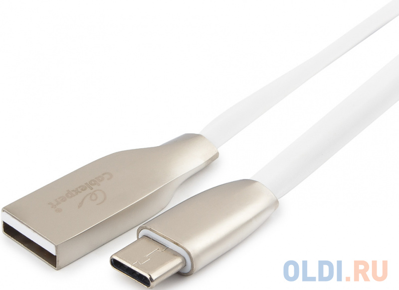 

Кабель USB 2.0 Type-C 1м Cablexpert Gold ромбовидный белый
