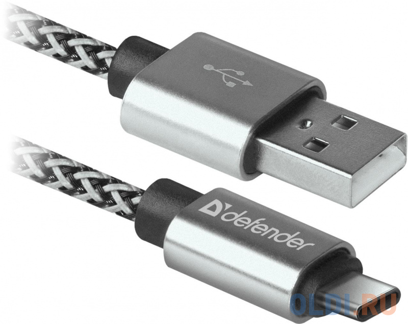 

Кабель Type-C 1м Defender USB09-03T PRO круглый белый