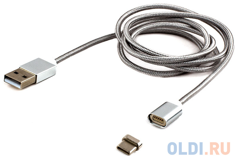 

Кабель Type-C 1м Cablexpert CC-USB2-AMUCMM-1M круглый серебристый