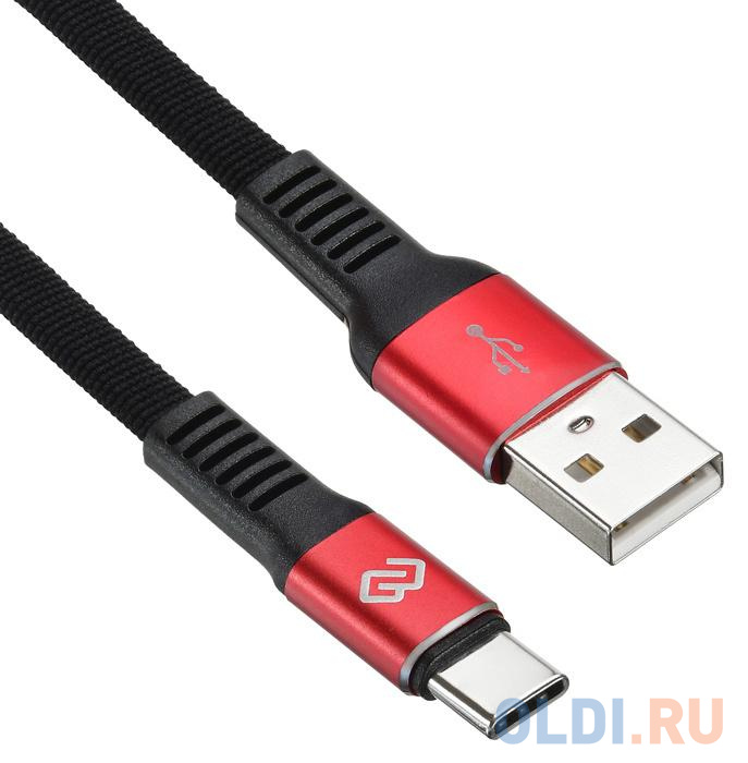 Кабель Type-C 1.2м Digma 1080454 плоский черный