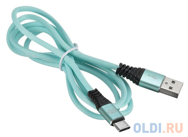 Кабель Type-C 1.2м Digma 1080450 круглый зеленый фото