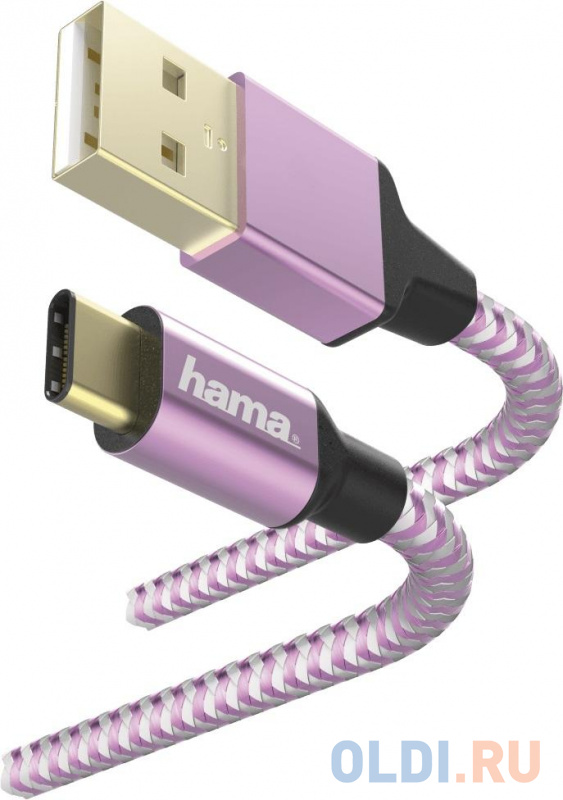 

Кабель Type-C 1.5м HAMA 00187203 круглый фиолетовый