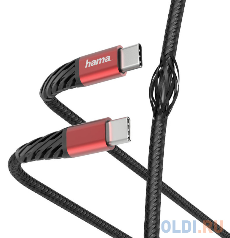 

Кабель Type-C 1.5м HAMA Stand круглый черный