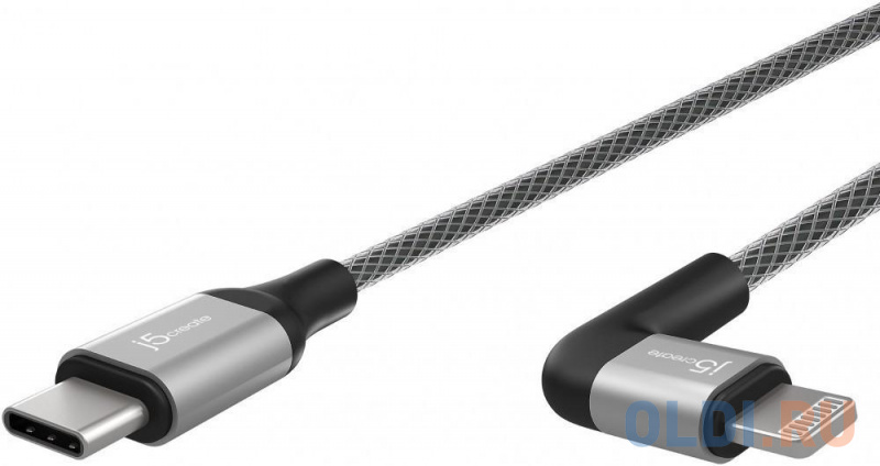 

Кабель Type-C Lightning 1.2м j5create JALC15B круглый черный