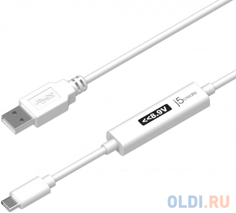 

Кабель Type-C 1.2м j5create JUCP13 круглый белый