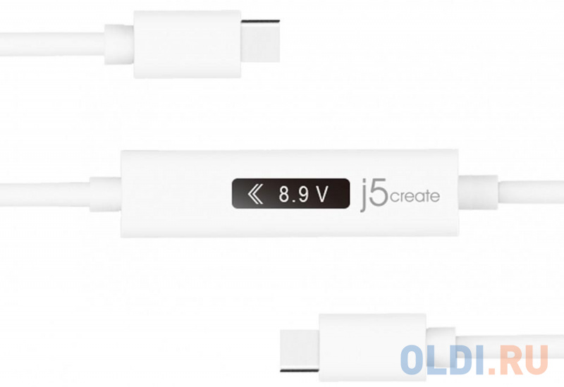 

Кабель Type-C 1.2м j5create JUCP14 круглый белый