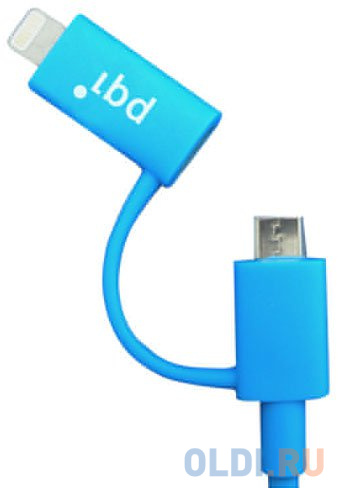 

Переходник microUSB Lightning 0.9м PQI PQI-iCABLE-DuPlug90-BL круглый синий