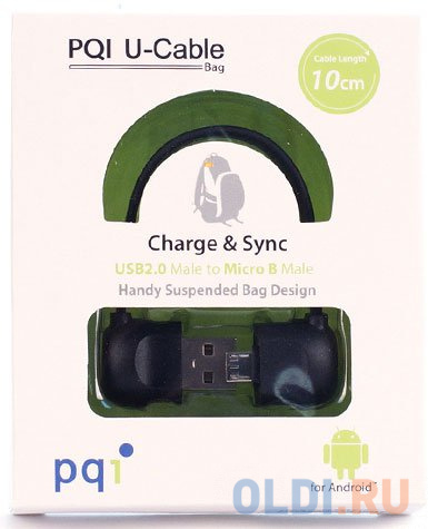 

Переходник microUSB 0.1м PQI PQI-uCABLE-BAG-BK круглый черный