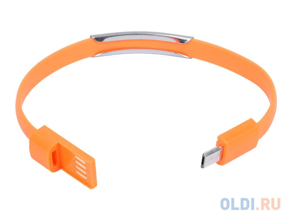 Кабель-браслет microUSB Gmini GM-WDC-200O плоский оранжевый кабель usb 2 0 microusb 1м defender usb08 03t pro круглый синий