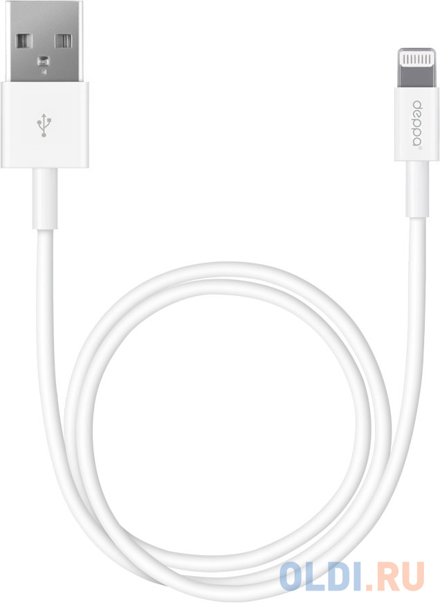 

Кабель Lightning 3м Deppa круглый белый 72230
