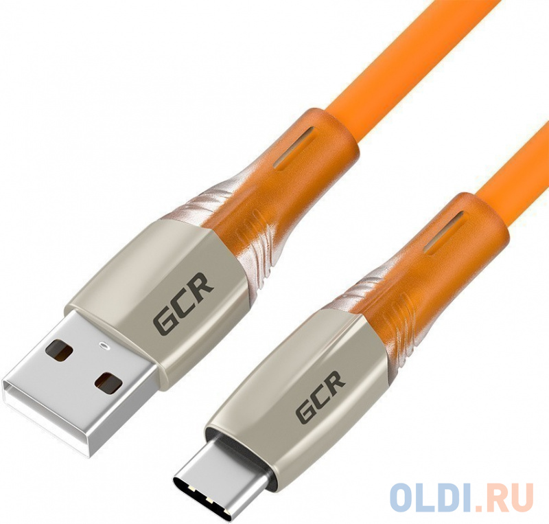 

GCR QC Кабель 0.5m TypeC LED, быстрая зарядка, оранжевый TPE, 28/22 AWG, GCR-52520