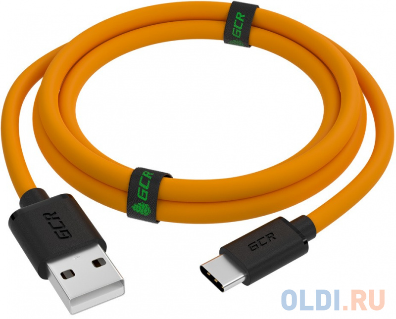 

GCR QC Кабель 1.0m, TypeC, быстрая зарядка, оранжевый TPE, черные коннекторы, 28/22 AWG, GCR-52723