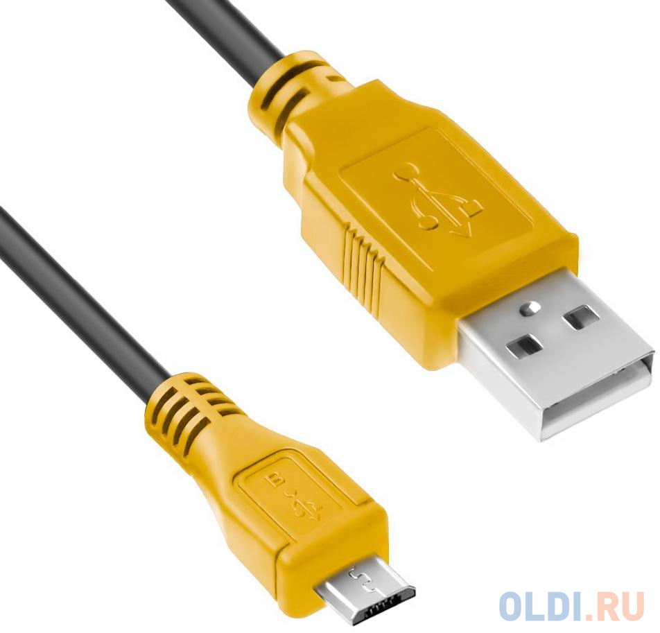 Кабель microUSB USB 2.0 1м Green Connection 4PH-R90005 круглый черный жёлтый кабель usb 2 0 microusb 1м perfeo u4807 круглый