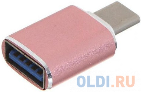GCR Переходник USB Type C на USB 3.0, M/AF, розовый, GCR-52300