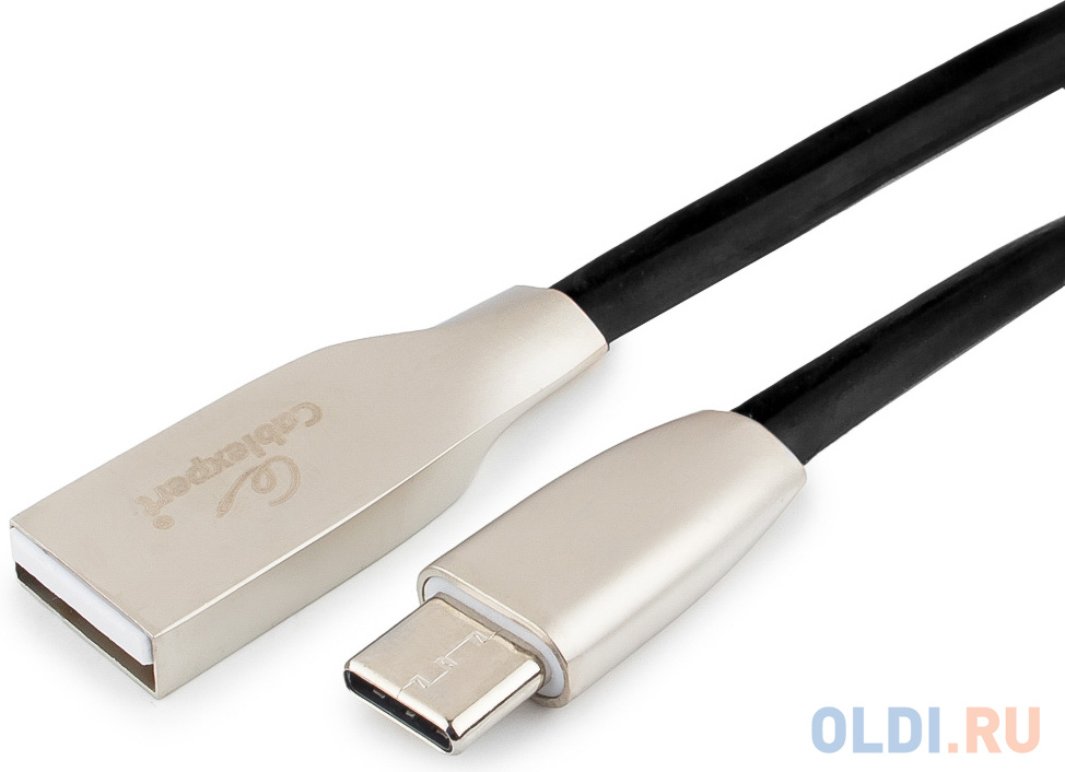 

Кабель USB 2.0 Type-C Cablexpert Gold ромбовидный черный CC-G-USBC01Bk-0.5M
