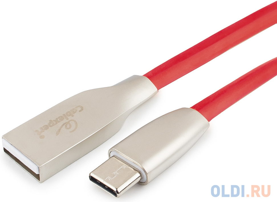 

Кабель USB 2.0 Type-C 1.8м Cablexpert Gold ромбовидный красный CC-G-USBC01R-1.8M
