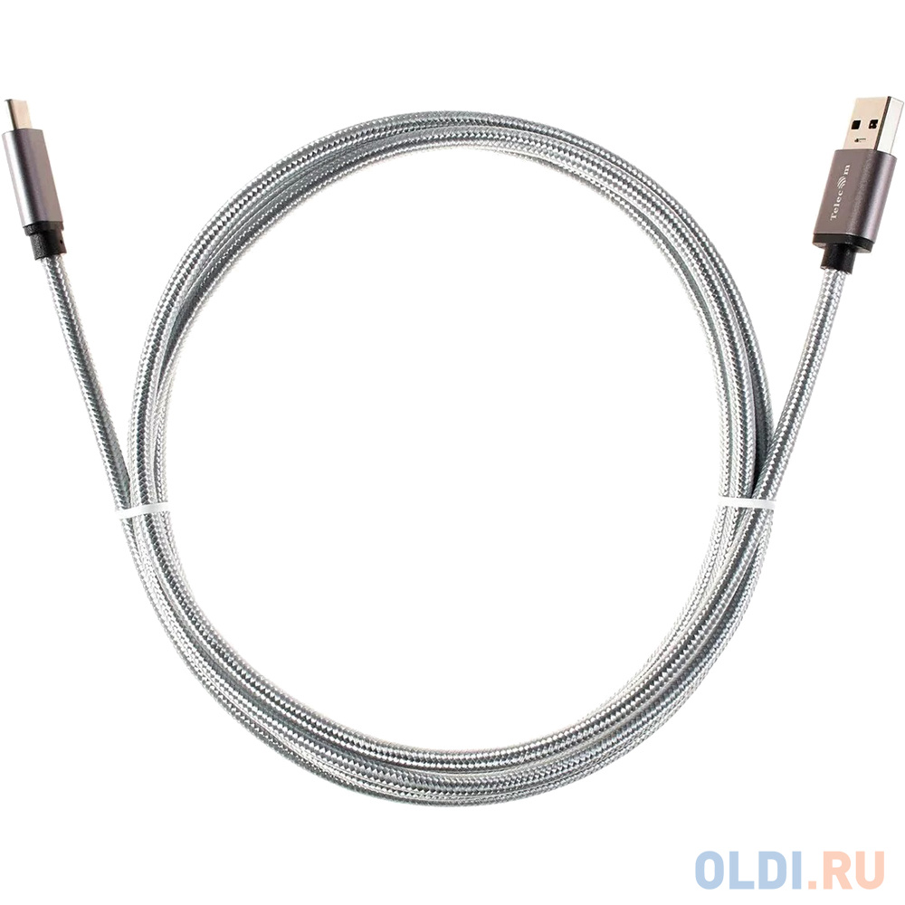 Кабель USB Type C USB 3.0 2м VCOM Telecom TC403M-2M круглый серый Кабель USB Type C USB 3.0 2м VCOM Telecom TC403M-2M круглый серый фото
