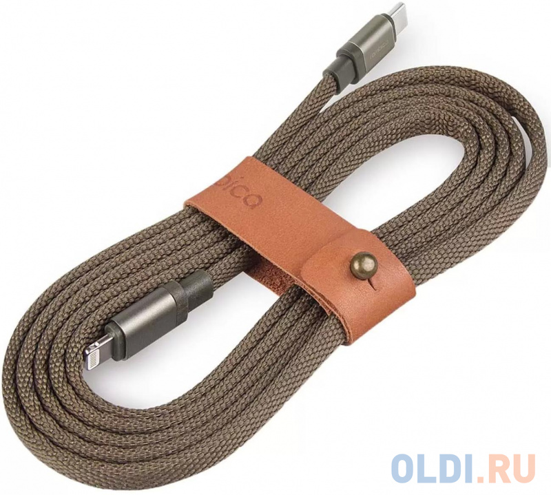 

Кабель Lightning USB Type C 1м Rombica CB-LK04 круглый оливковый