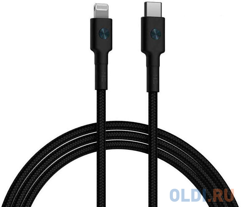 Кабель Lightning USB Type C 1м Xiaomi AL873K круглый черный кабель type c 1м xiaomi braided круглый