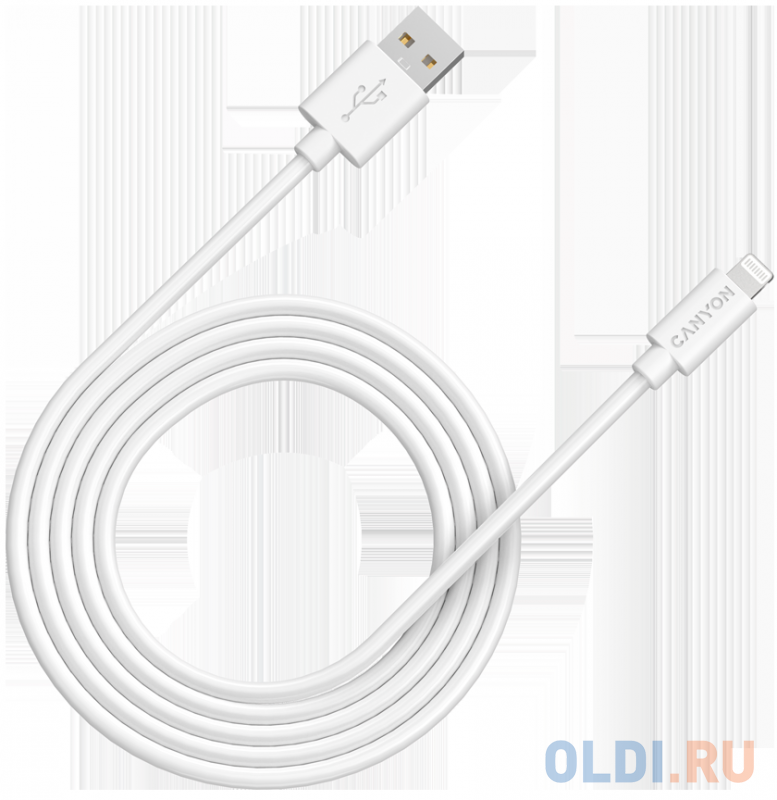

CANYON MFI C48 Lightning USB Cable for Apple , round, PVC, 2M, OD:4.0mm, Power+signal wire: 21AWG*2C+28AWG*2C, Data transfer speed:26MB/s, White. Wi