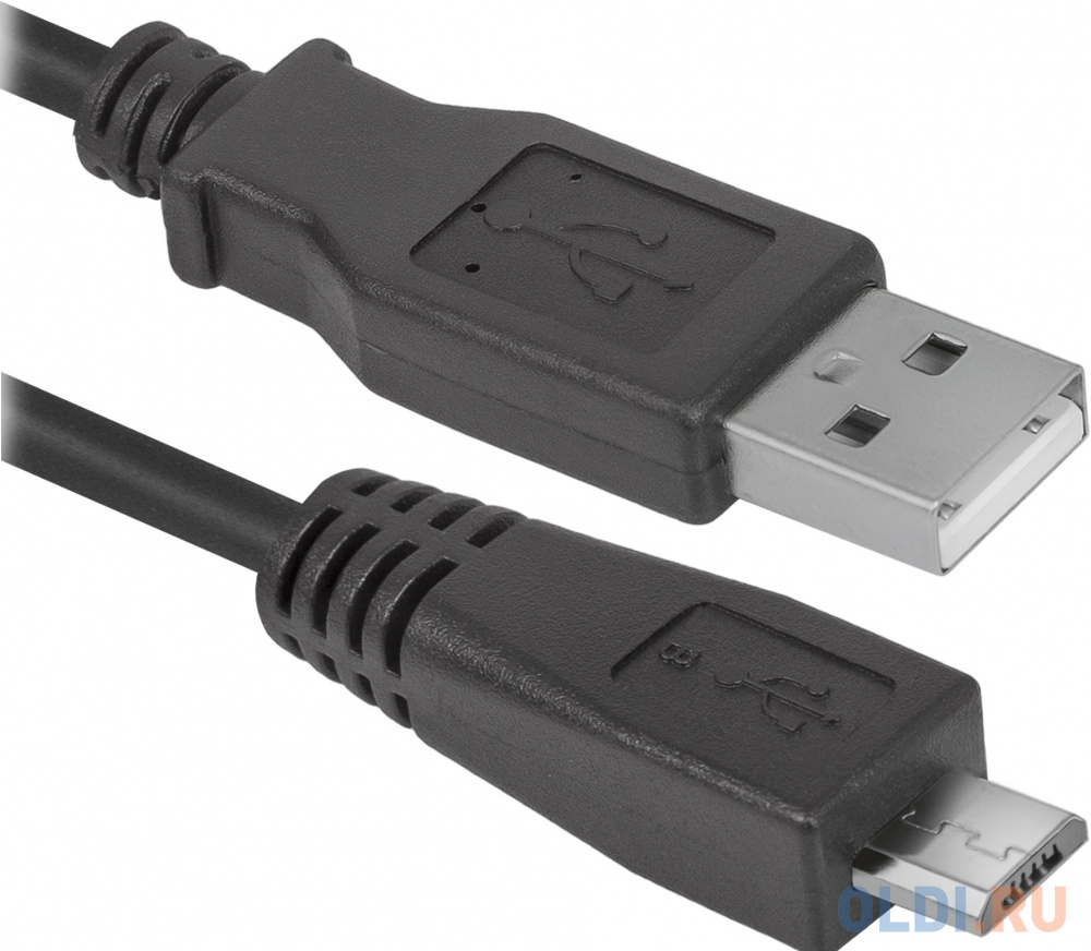 Кабель microUSB 1.8м Defender USB08-06 круглый черный (87459) — купить по  лучшей цене в интернет-магазине OLDI в Москве — отзывы, характеристики, фото