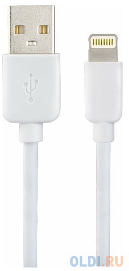 

PERFEO Кабель для iPhone, USB - 8 PIN (Lightning), белый, длина 1 м., бокс (I4604)