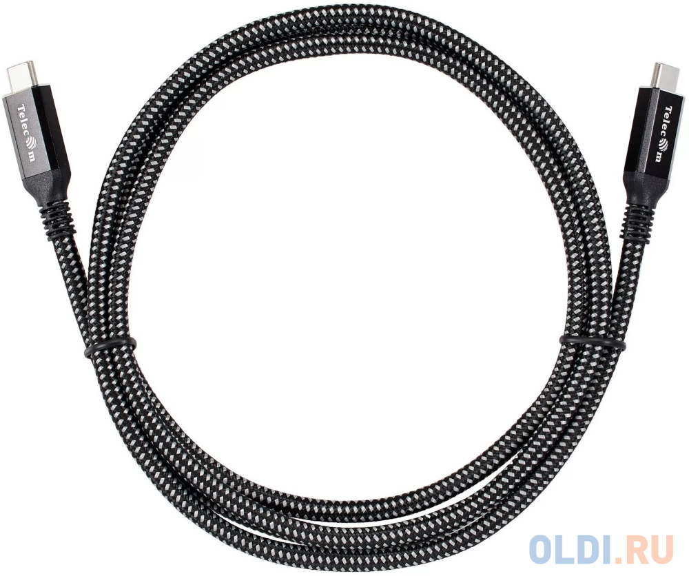 кабель usams us sj574 type c 1 2 м Кабель USB Type C 1.5м VCOM Telecom TUS840-1.5M круглый черный/серый