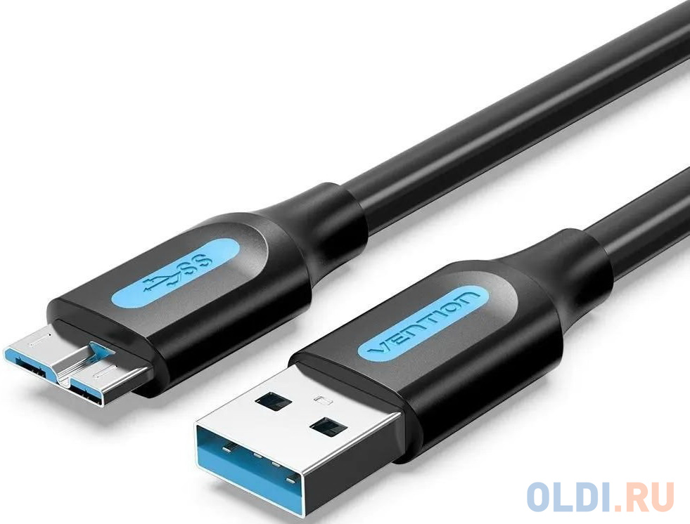 Кабель Micro-B USB 3.0 2м Vention COPBH круглый черный кабель для передачи данных и зарядки iphone ipad sonnen