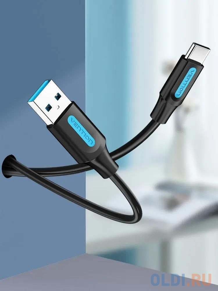 Кабель USB USB Type C 1м Vention COZBF круглый черный Вид№2