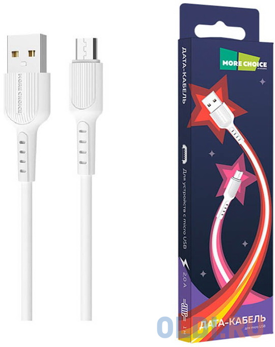 

Дата-кабель USB 2.0A для micro USB More choice K26m TPE 1м (White)
