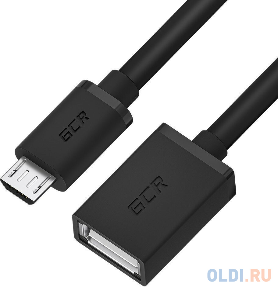 

GCR Адаптер переходник OTG 1.0m USB, microB 5pin/AF, черный, 28/28 AWG, морозостойкий, GCR-MB4AF-BB2S-1.0m