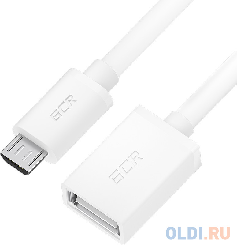 

GCR Адаптер переходник OTG 0.5m USB, microB 5pin/AF, белый, 28/28 AWG, экран, морозостойкий, GCR-52207