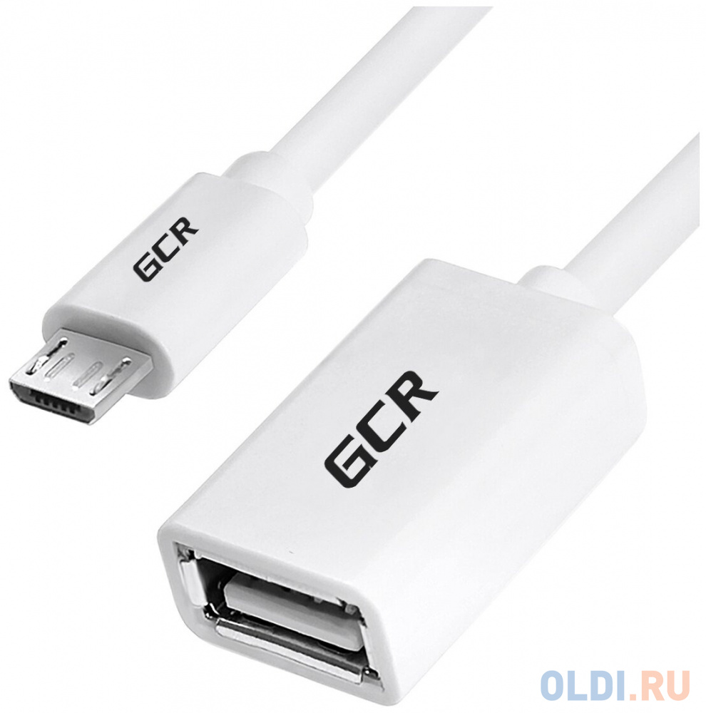 

GCR Адаптер переходник OTG 1.0m USB, microB 5pin/AF, белый, 28/28 AWG, экран, морозостойкий. GCR-52209