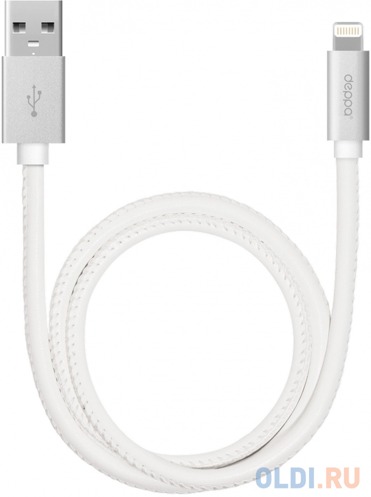 

Кабель Lightning 1.2м Deppa Leather круглый 72267
