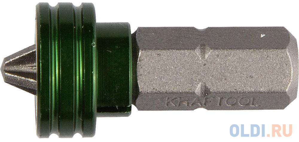 Бита Kraftool Expert с магнитным держателем-ограничителем тип хвостовика C 1/4 PH2 25мм 26128-2-25-1 - фото 1