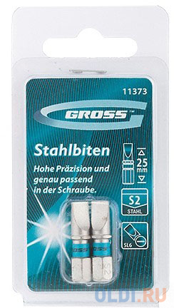

Набор бит GROSS 11373 sl6.0х25 сталь s2 2шт