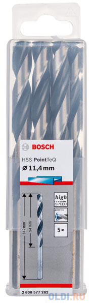 

5 HSS PointTeQ сверл 11.4 мм 2608577282 BOSCH