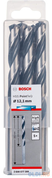 

5 HSS PointTeQ сверл 12.1 мм 2608577289 BOSCH