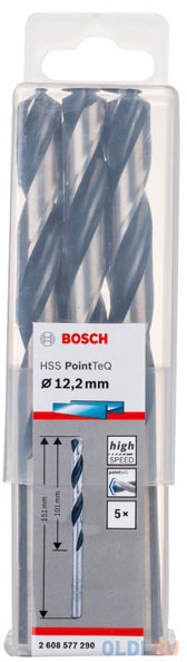 

5 HSS PointTeQ сверл 12.2 мм 2608577290 BOSCH
