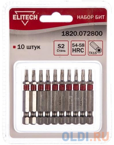 

Набор бит Elitech 1820.072800 10шт