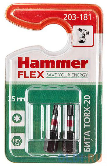 

Бита Hammer Flex 203-181 TORX-20 25мм, 2шт.