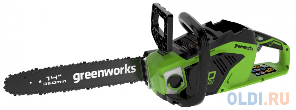 Greenworks Цепная пила аккумуляторная GreenWorks  GD40CS15, 40V, 35 см, бесщеточная,  до 1,5 КВТ, с АКБ 2АЧ и ЗУ [2005707UA] - фото 3