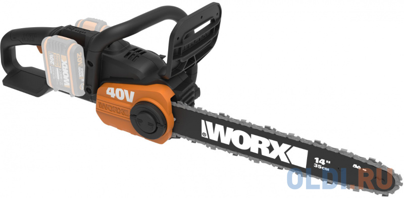 

Цепная пила аккумуляторная WORX WG384E.9, 40В, 35 см, бесщеточная, без АКБ и ЗУ