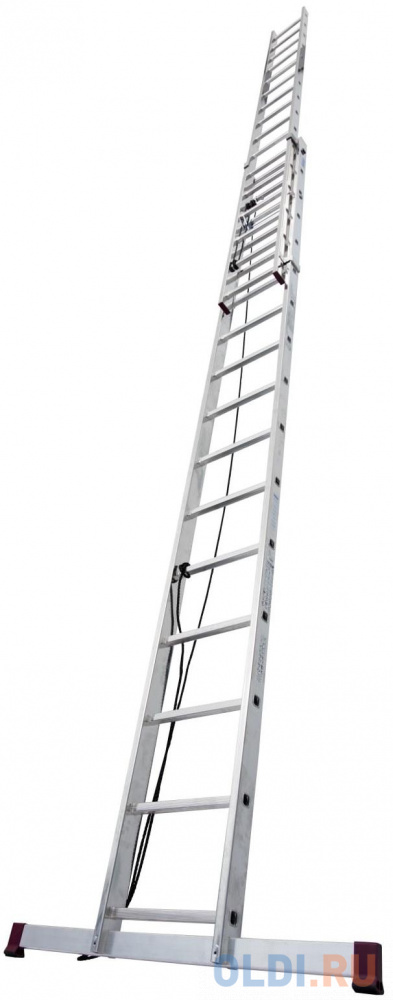 Двухсекционная лестница с тросом CORDA 2х14, размер 390х41х14 см 030511 - фото 3